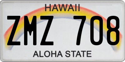 HI license plate ZMZ708