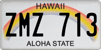 HI license plate ZMZ713