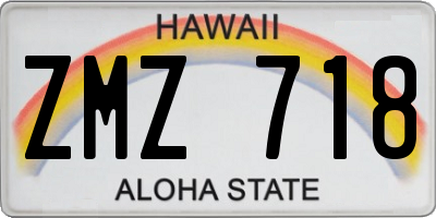 HI license plate ZMZ718
