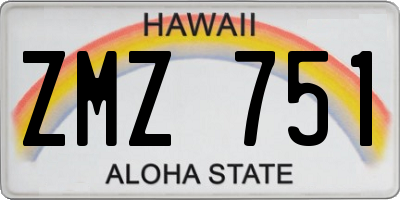 HI license plate ZMZ751