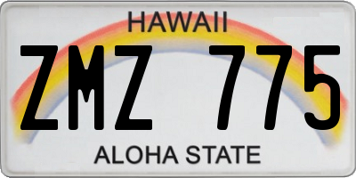 HI license plate ZMZ775