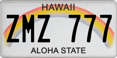 HI license plate ZMZ777