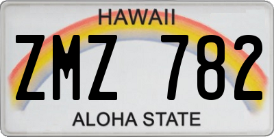 HI license plate ZMZ782