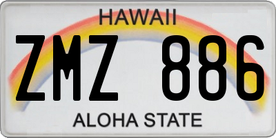 HI license plate ZMZ886
