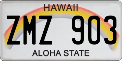 HI license plate ZMZ903