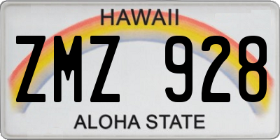 HI license plate ZMZ928