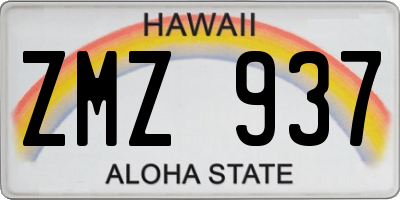 HI license plate ZMZ937
