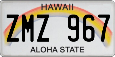 HI license plate ZMZ967