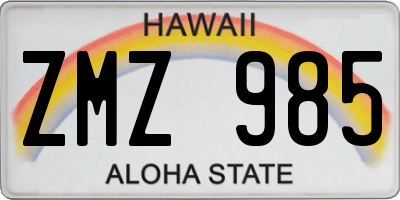 HI license plate ZMZ985