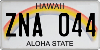HI license plate ZNA044