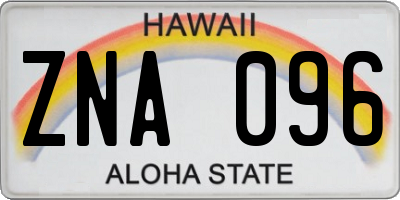 HI license plate ZNA096