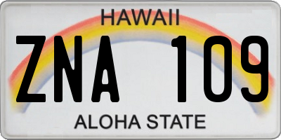 HI license plate ZNA109