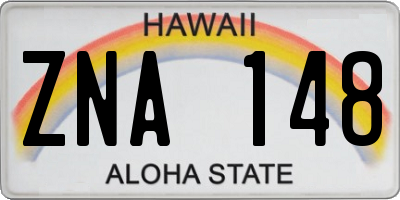 HI license plate ZNA148