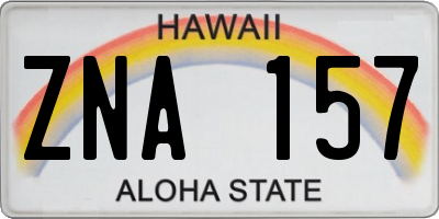 HI license plate ZNA157