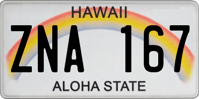 HI license plate ZNA167