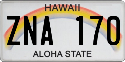 HI license plate ZNA170