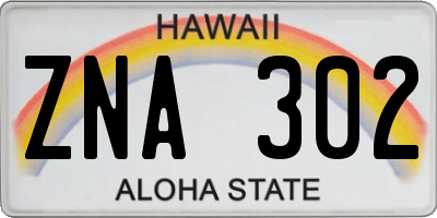 HI license plate ZNA302