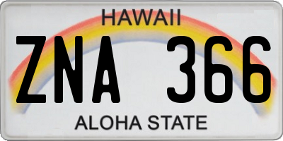 HI license plate ZNA366
