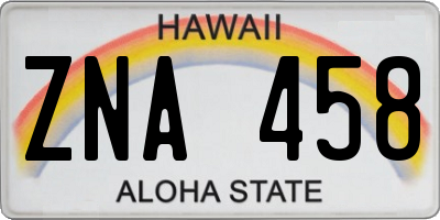HI license plate ZNA458