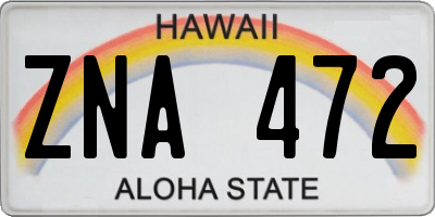 HI license plate ZNA472