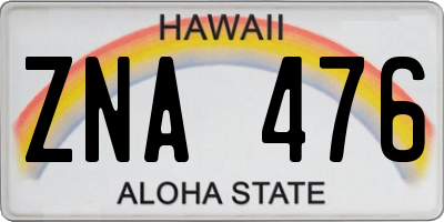 HI license plate ZNA476