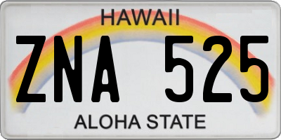 HI license plate ZNA525