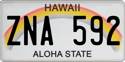 HI license plate ZNA592