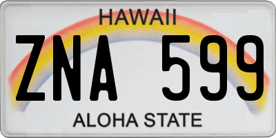HI license plate ZNA599