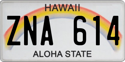HI license plate ZNA614
