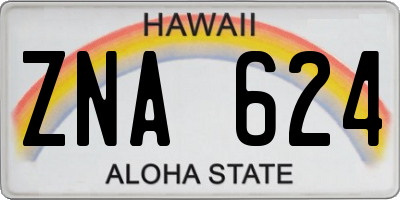 HI license plate ZNA624
