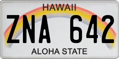 HI license plate ZNA642