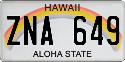 HI license plate ZNA649