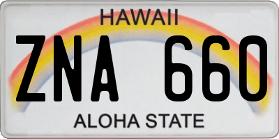 HI license plate ZNA660