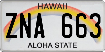 HI license plate ZNA663