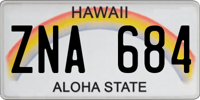 HI license plate ZNA684