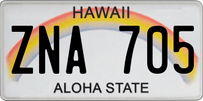 HI license plate ZNA705