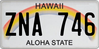 HI license plate ZNA746