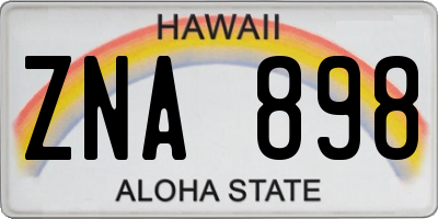 HI license plate ZNA898