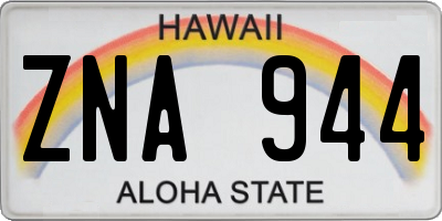 HI license plate ZNA944