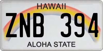 HI license plate ZNB394