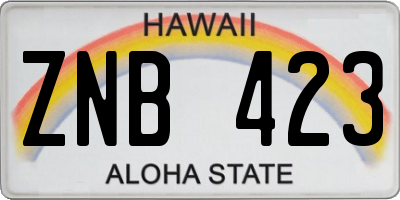 HI license plate ZNB423