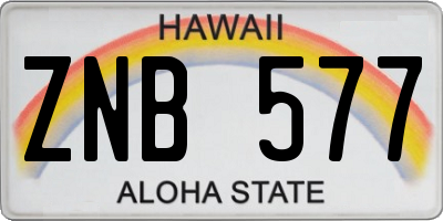 HI license plate ZNB577