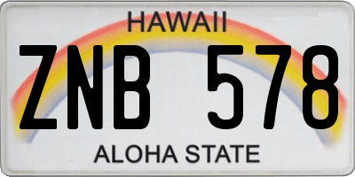 HI license plate ZNB578
