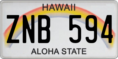 HI license plate ZNB594