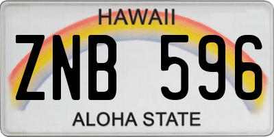 HI license plate ZNB596