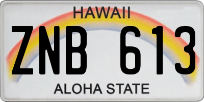 HI license plate ZNB613