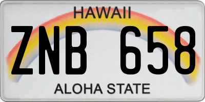 HI license plate ZNB658