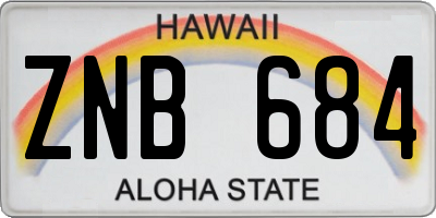 HI license plate ZNB684