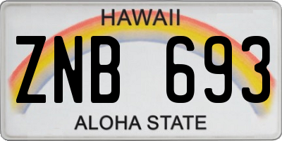 HI license plate ZNB693