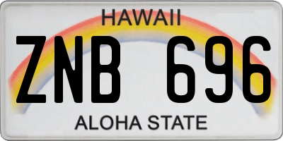 HI license plate ZNB696